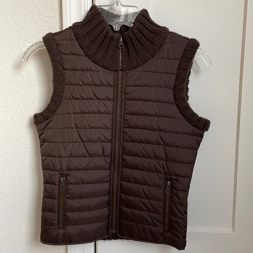 BB's Closet Wool/Nylon Vest, Size S, Brown/Beige/Dark Green, NWOT